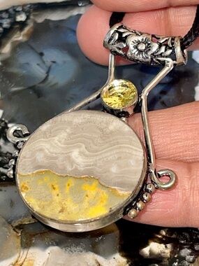 Indonesian Bumblebee Jasper Crystal Pendant 2 1/2”